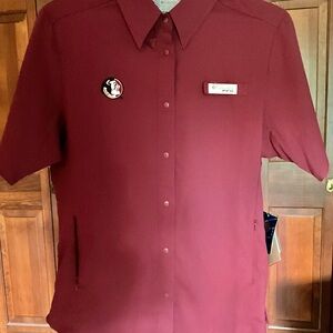 FSU Original Logo Garnet Short-sleeve Women’s Columbia Shirt